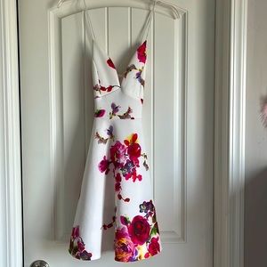 Deep v neck skater dress